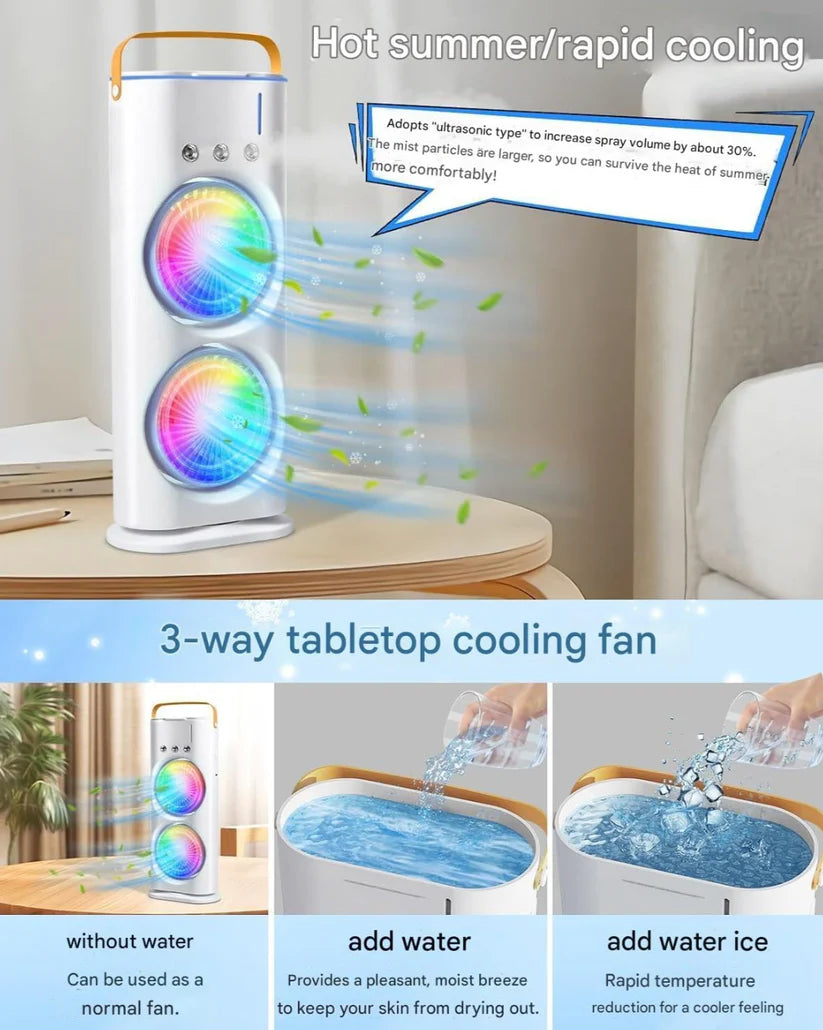 FrostWave™ DuoCooler - Portable LED Air Cooler