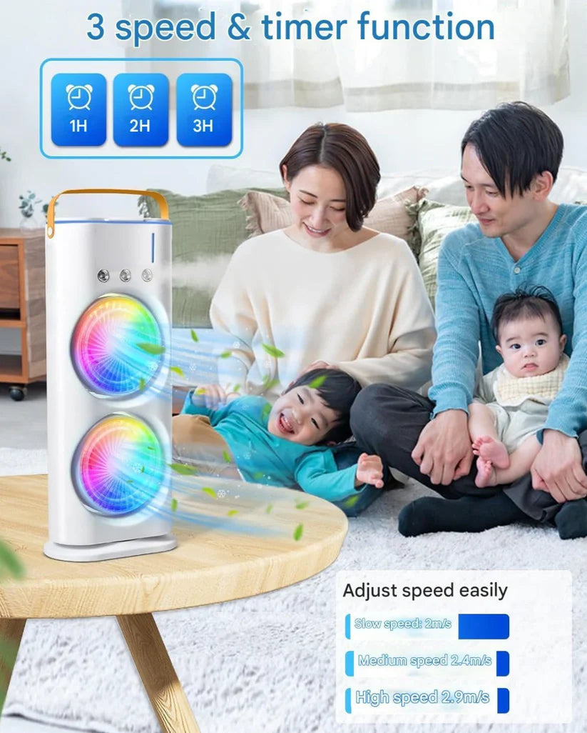 FrostWave™ DuoCooler - Portable LED Air Cooler
