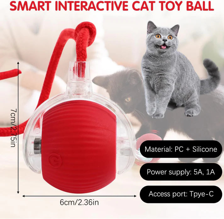 PlayPounce™ - Smart Rolling LED Ball for Dogs & Cats