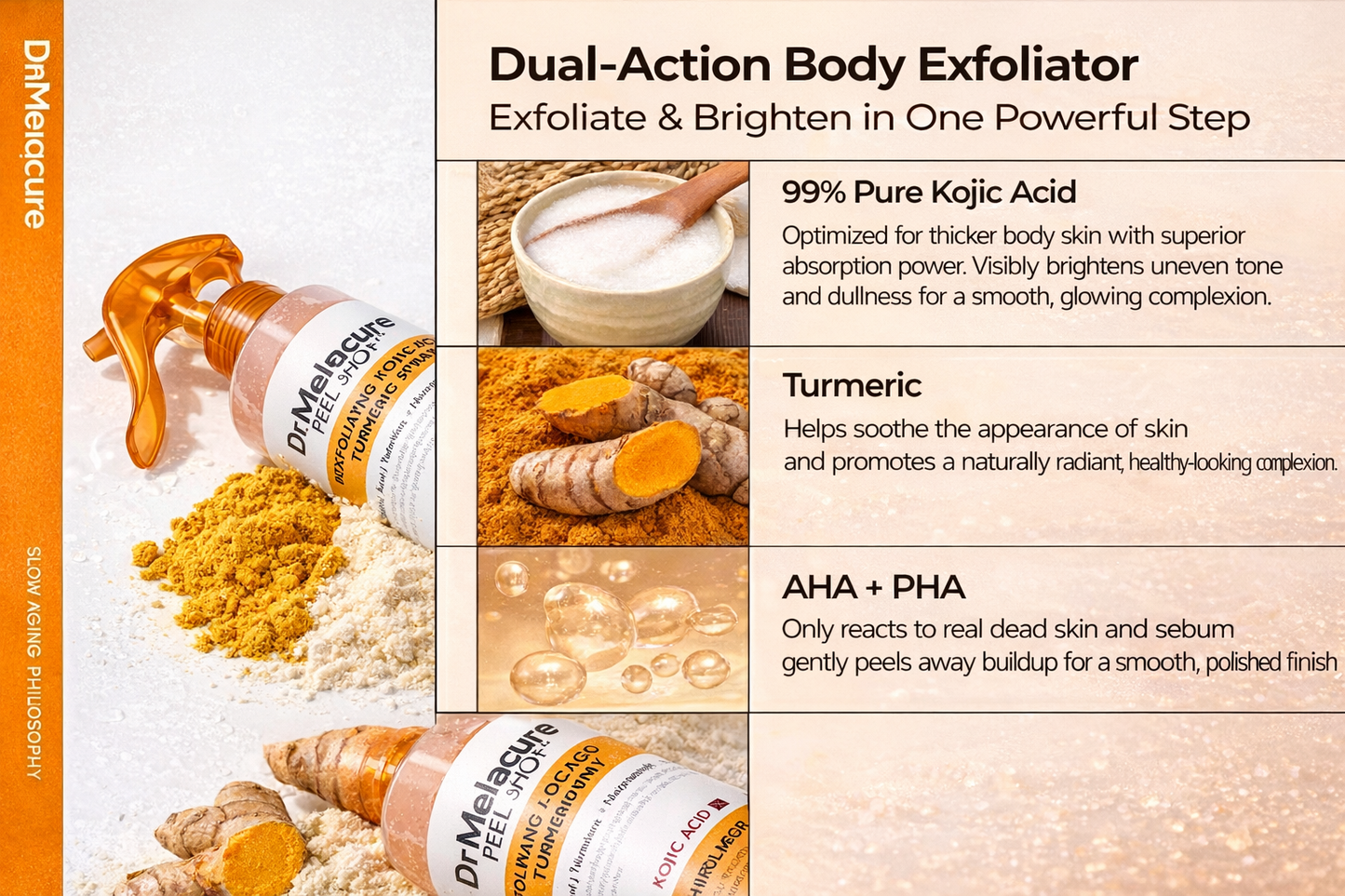 Dr. Melaxin Body Kojic Acid Turmeric Exfoliating Spray