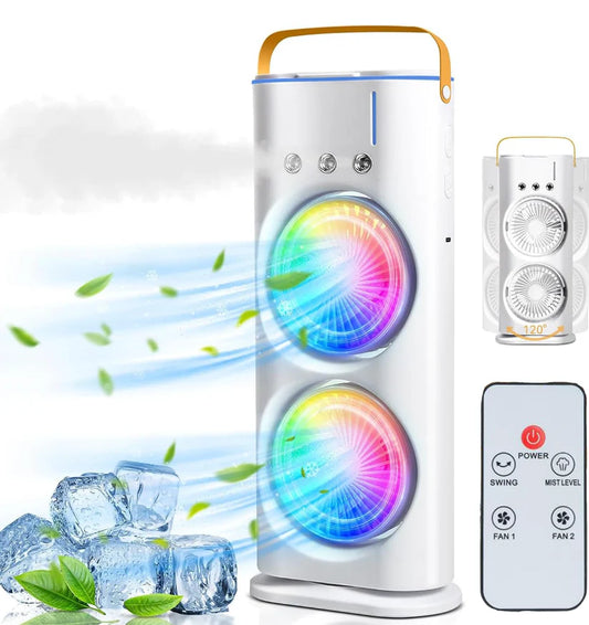 FrostWave™ DuoCooler - Portable LED Air Cooler